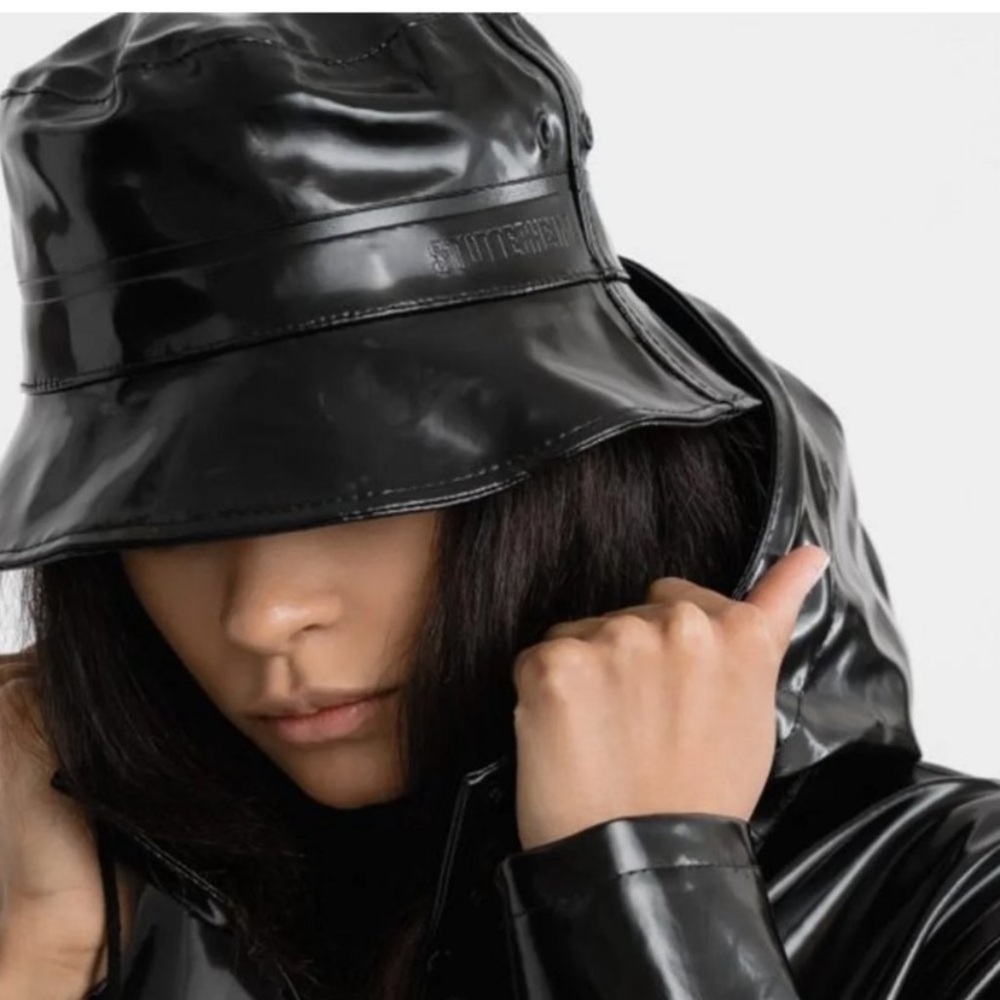 NEW STUTTERHEIM Beckholmen Opal Rain Bucket Hat coated pvc Black Size small